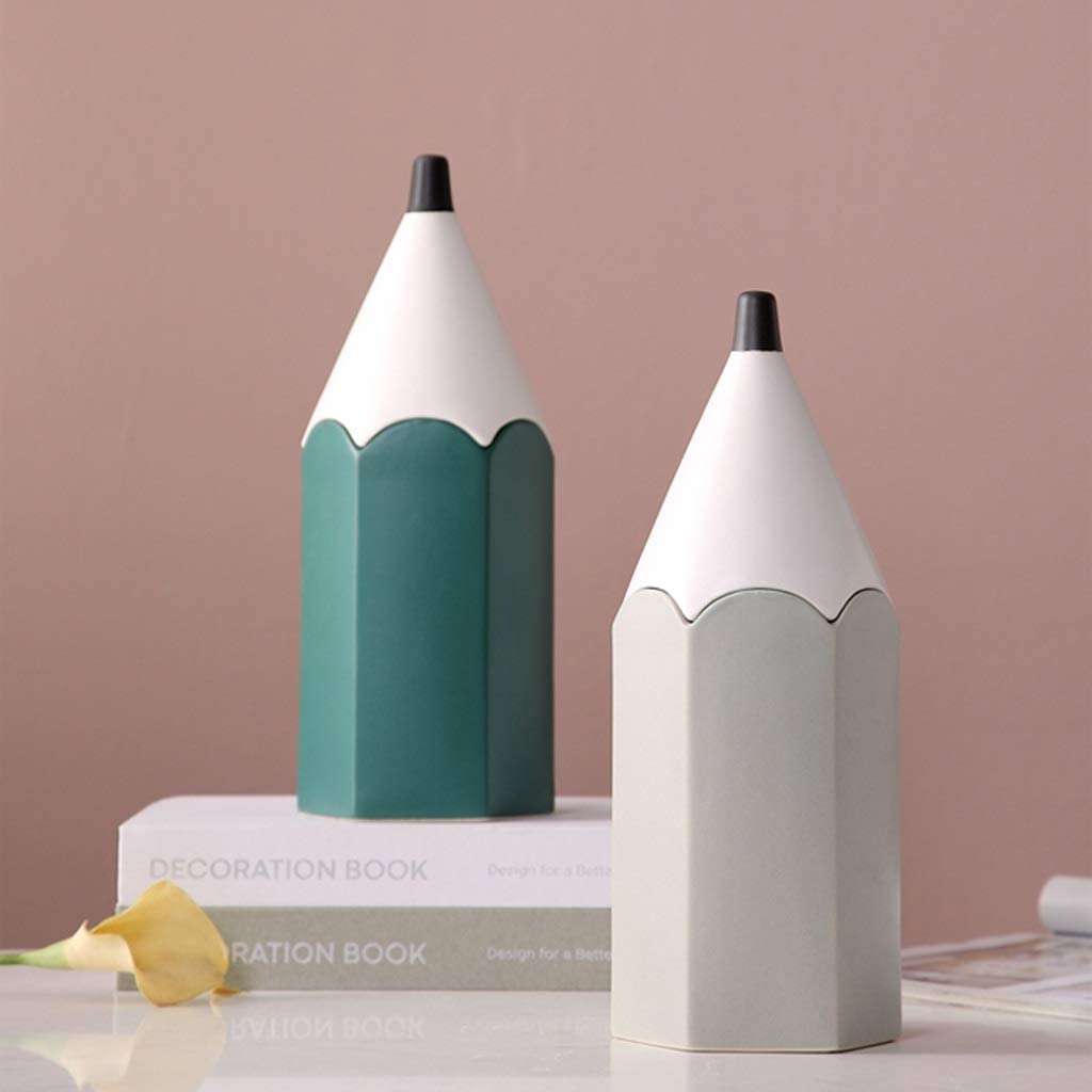 Portapenne da scrivania Portapenne Creativo in Ceramica, portapenne Durevole Multifunzione, portapennelli per Trucco di Grande capacità, cancelleria per Ornamenti da scr