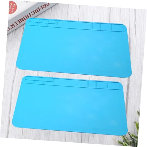 Generisch 2 Stück Hitzebeständige Silikon Arbeitsmatte 30X20cm Antistatische Elektronik Reparaturmatte Wasserfest Magnetisch für Smartphone und Laptop Reparaturen