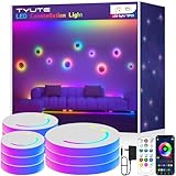 Tyute RGB DIY Smart Wall Light, LED Constellation Light, Wall sconces Led Strip Lights, Smart Lamp with App & Remote Control, Music Sync, Colorful Lighting Panels for Home Decor/Gaming/Party