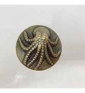 Pomelli per cassetti nautici marini in bronzo antico, per bagno, armadi, cassettiere (9. Polpo)