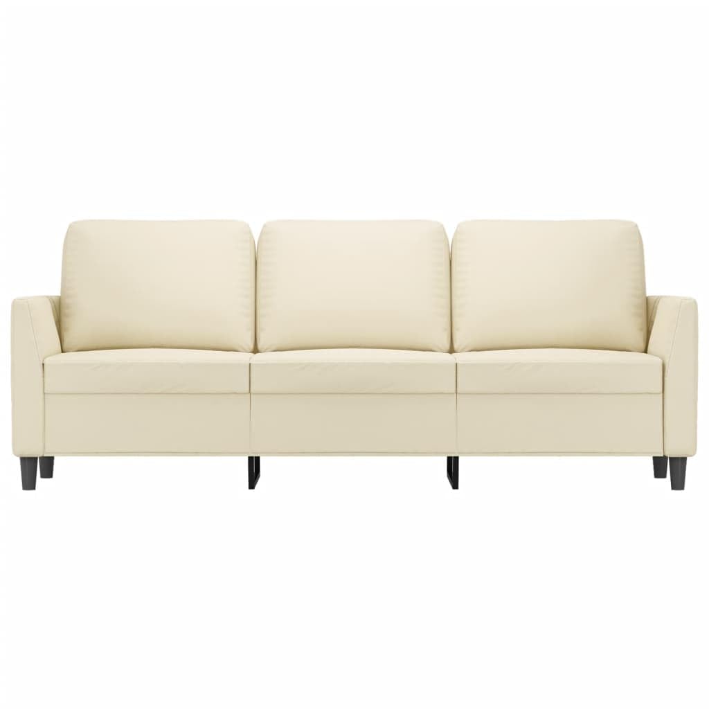 Homgoday Kremowa 3-osobowa sofa 180 cm sztuczna skóra, meble do wnętrz i na zewnątrz, wystrój domu, wyposażenie domu do wnętrz, sypialni, salonu, biura i