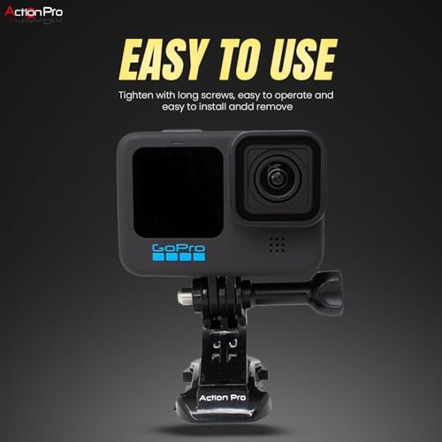 Image of Action Pro Made in India Improved Tough J Hook Quick Release Buckle Mount Compatible with GoPro Hero 13 /12 /11 /10 /9 /8 /7 /6 /5 /4, DJI Osmo, Insta360, SJCAM, AKASO, YI & Other Action Cameras (Pack of 3)