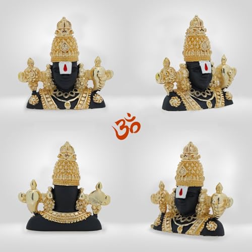 Image of Neodrift Lord Venkateswara Idol for Car Dashboard (Real 24kt & 999 Silver Plated, Dual-Tone Gold & Silver) (Model ND15) - Enhance Your Drive