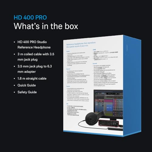 Sennheiser HD 400 PRO Open Back Dynamic Headphones for Studio, Mixing, Video, Audio Production, Twitch, High Definition music listening, removable 1/8” cable w ¼” adaptor,Black - Image 5