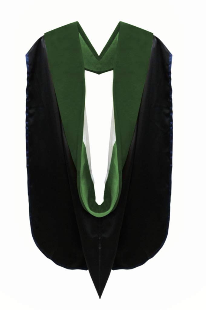 Clerkmans Unisex Green Doctor Of Medicine Graduation Hood, Velvet Doctoral Hood Graduation, Black & Phd Hood, Large