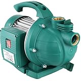 Gartenpumpe, Flachbrunnenpumpe Gartenpumpe, Bewässerungspumpe zum Wassertransfer 38m Förderhöhe , 8m Saughöhe für klares Wasser für Garten, Schwimmbad, Rasen, Bewässerung, 3200 l/h