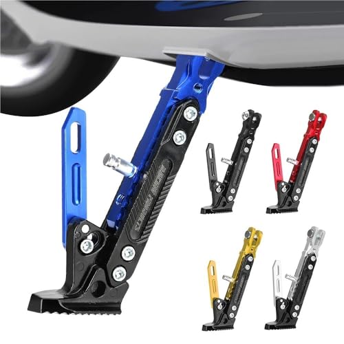 Support de stationnement moto avec béquille réglable portable à roues - 3