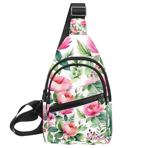 Petit sac à dos à bandoulière fleuri pour randonnée urbaine et voyage léger