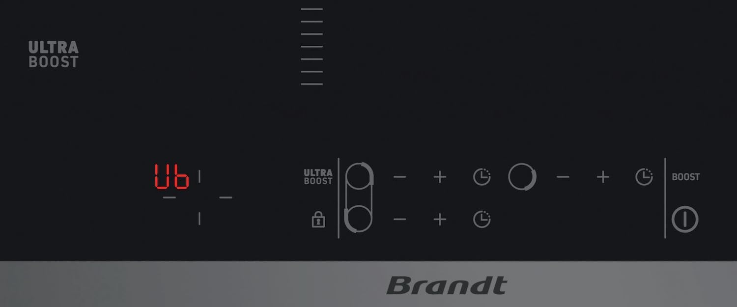 Close-up of the Brandt BPI6428UB Induction Hob control panel