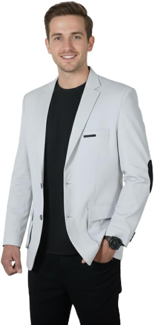 IDB Men’s Slim Fit Blazer – 2 Button Cotton Twill Sport Coat, Stylish Business Casual Jacket for Office & Everyday Wear