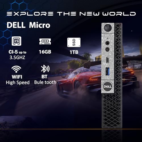 Image of Dell Treasure Box Silver Micro Desktop, Intel Core I5-8500T up to 3.5GHz, 16GB DDR4, 1TB SSD, 600M WiFi & Bluetooth, Win 11 Pro (Renewed)