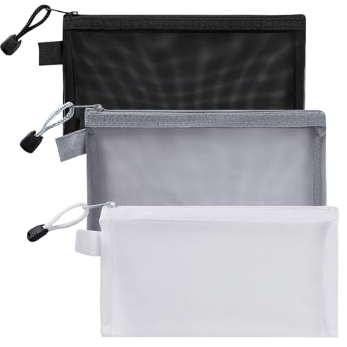 3 unidades Estojo transparente, estojo transparente escolar, estojos pequenos, estojo escolar transparente, bolsa com fecho de correr bolsa de lápis escolar mala de maquilhagem para material de