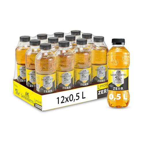 San Benedetto, Thè Freddo al Limone Zero, 12x500 ml Bevanda Dissetante Analcolica, Gusto Fruttato, Tappo Click, Senza Zuccheri, Conservanti e Coloranti