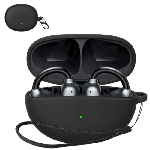 HVUYAL�P�[�X For UGREEN ClipBuds �Ή� �P�[�X �����h�~�p�̃t�b�N�𓋍ڂ��� �y�� �L�Y�h�~ �h�o �����ɂ��� �_�炩�ȃV���J�Q���̃X�|�[�c�N�[���ȃf�U�C�� �Ռ� �z�� �X���� �\�t�g �P�[�X�J�o�[ �����h�~�ی�(�u���b�N)
