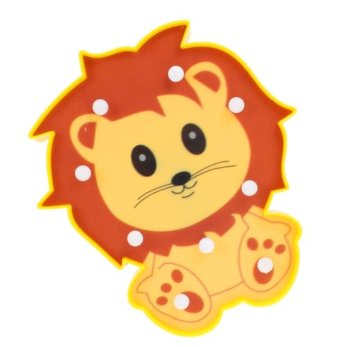 DIYEAH Lámpara de Noche Infantil Forma de León LED para Decoración de Dormitorio, Luz Amarilla de Plástico Abs, Adecuado para Escritorio y Decoración de Habitación