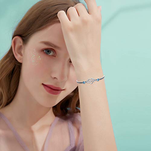 Daughter Bracelet Sterling Silver Always My Daughter Forever My Friend Infinity Love Heart Adjustable Bangle Birthday Graduation Christmas Jewelry Gifts for Daughter from Mom - Image 6