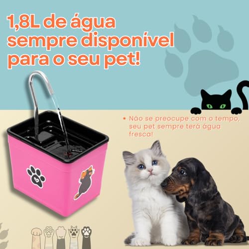 Bebedouro Fonte de Água para Gatos – Hidratação Contínua e Silenciosa (Branco, 1,8 Litros)