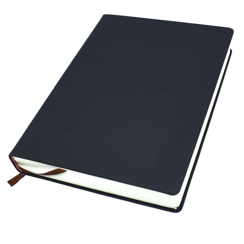 BmxauZ Taccuino bullet con pagine bianche super spesse: A4, A5, A6, copertina in pelle, carta bianca avorio, blocco note aziendale per pianificazione delle agende A6