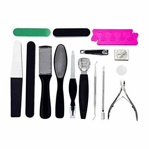 ALDEEA 20 in 1 Fußfeilen-Set, Profi Pedikür Set Hornhautentferner Raspelfeilen, Fußpflege Set zur Hornhaut Entfernung, Fußbad zu Hause Cover