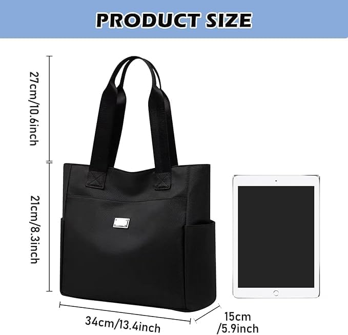 DRAYA DEAL'S Nylon Tote Shoulder Bag with Double Handles, Lightweight Waterproof Shoulder Bag, Women's Large Capacity Top Handle Handbags, Nylon Tote Bag for Gym, Work, School[multicolor]