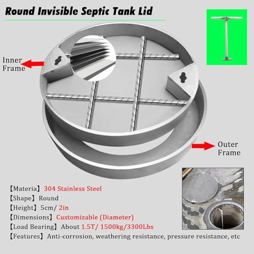 Cubierta para tanque séptico con extractor para pozo de registro en jardín 3