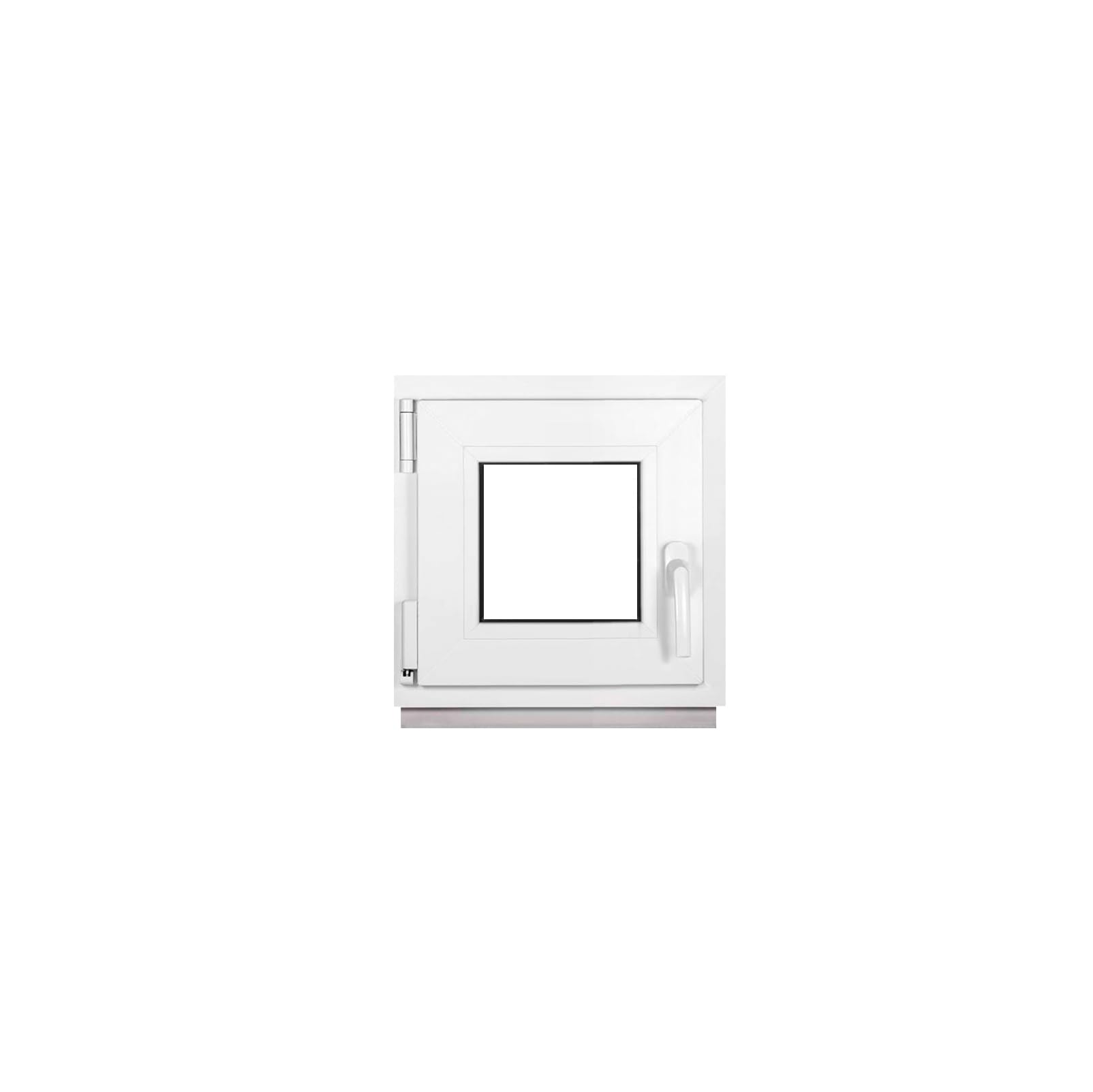 Framex Finestra Seminterrata Piccola in PVC Bianco, Larghezza x Altezza 70 x 70 cm (700 x 700 mm), Doppi Vetri (32 mm), Anta-Ribalta, Girevole DIN Destra – Premium