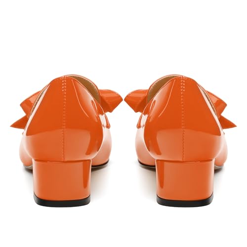Image of Womens Loafer with Heel, Comfortable Chunky Heels for Women, Loafers Shoes with Bowknot Womens Bunion Dress Shoes