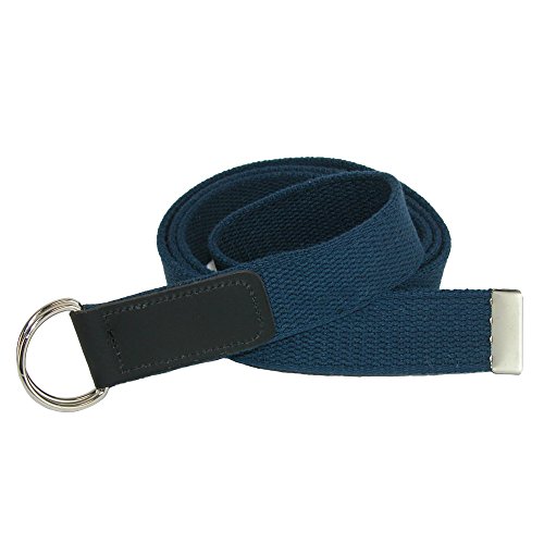 CTM Plus Size Cotton Web Belt with Double D Ring Buckle