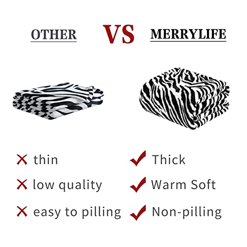 Merrylife Throw Blanket Oversized Lightweight Plush Cozy Throw Blankets For Bed Couch Sofa Travel Camping, Zebra Print #TOP3