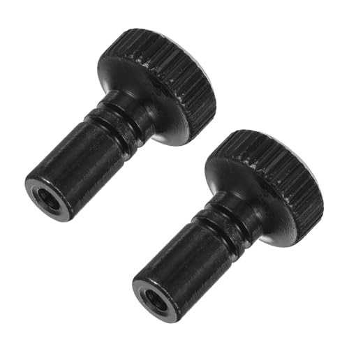 sourcing map 2Pcs Lamp Turn Knob On/Off Lamp Switch Replacement Brass Light Switch Knob Lamp Knob Lamp Switch Extension 19mm Length for Lamp Socket Switch, Black