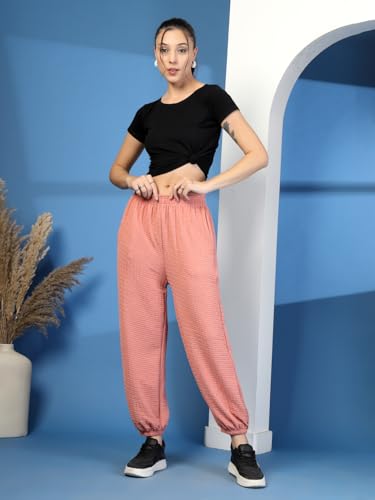 Image of UZARUS Women's Ultra-Soft Baggy Fit /Relaxed Fit Joggers with Side Pockets & Gripped Hem