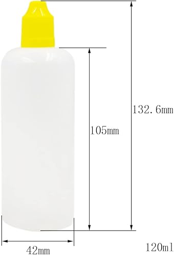 Miniatura 9 de Botellas con gotero de plástico LDPE de 1.0 fl oz x 20 pulgadas, recipientes vacíos con tapa resistente a los niños (botellas + tapas de mezcla de