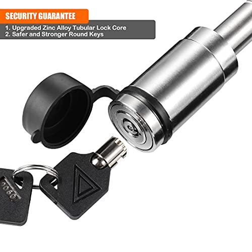 Czc Auto Hitch Receiver Pin Lock Stainless 5/8 Inch Trailer Receiver Lock For Class Iii Iv 2 2-1/2 Inch Receiver, Fits Hitch Bike Rack Tray Ball Tow Rope For Trailer Truck Car Boat (1 Pack, Silver) #TOP3