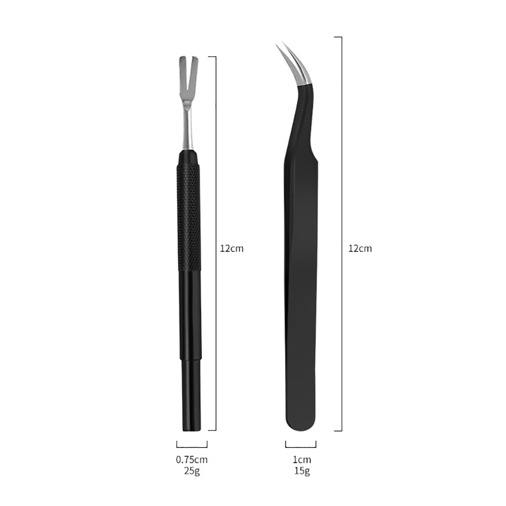 JIHUOO 3 Pcs Dog Tick Puller Cat Flea Tweezer Fine Point Curved Tweezer Pet Tick Removal Tool Dog Hiking Accessories with Storage Pouch - Image 3