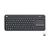Logitech K400 Plus Draadloos Touch Toetsenbord, Huiskamer Toetsenbord, Home Cinema PC op TV, Touchpad, Windows/Android…