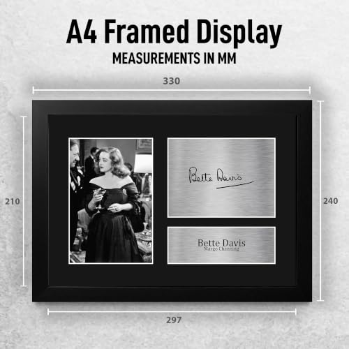 Autógrafo de Bette Davis enmarcado Todo sobre Eva recuerdo de película clásica A4 2