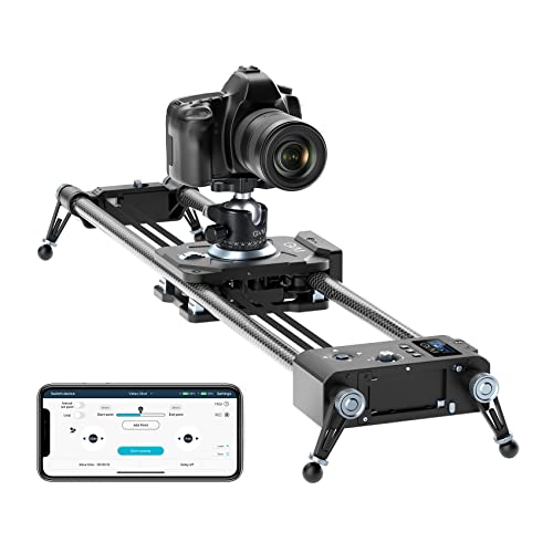 Image of GVM Motorized Camera Slider, 2-Axis 31'' Carbon Fiber Track Rail Sliders with APP Control, Timelapse Camera Dolly Supports 360Rotate Video Shooting and Stop-Motion, 16h Long Working with Batteries