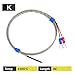 Weldable K Type Thermocouple, Bead Probe, Exposed Sensor, Fast Response, 0-600°C, Industrial Bare Wire(K-3m)