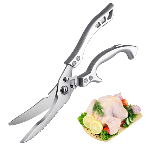MOSFiATA Poultry Shears Professional Kitchen Scissors for Chicken Bone Meat Fish Food Scissors Multipurpose Sharp Cooking Shears with Heavy Duty Plastic Handle Safety Lock