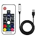 VIPMOON Pilot zdalnego sterowania LED DC 5 V RGB, pilot zdalnego sterowania RF, 1 m USB LED z 17 przyciskami, pilot zdalnego sterowania RF, do 5050 i 3528 RGB-LED