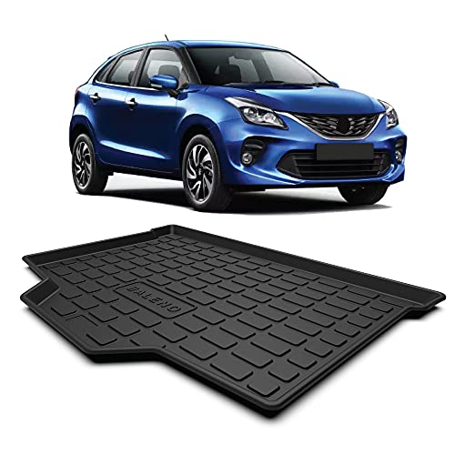 Image of GFX Tpv Luxury 3D Car Trunk Mat /Boot Dicky Mats Waterproof and Antiskid Compatible with Maruti Suzuki Baleno 2015 Onward /Totota Glanza 2019 (Automatic /Manualblack)