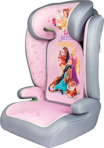 Tataway Disney Princesses i-Size R129, siège auto pour enfant de 15 à 36 kg (3,5 à 12 ans), 100-150 cm, groupe 2/3, s'installe avec une ceinture à 3 points, rose