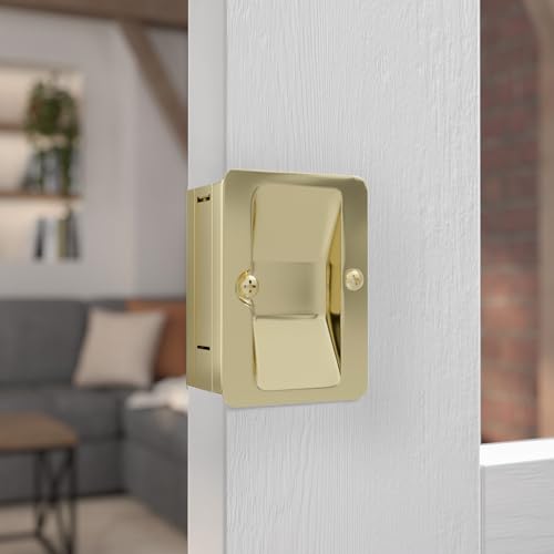Image of Richelieu | Onward Passage Pocket Door Pull, Rectangular, Brass