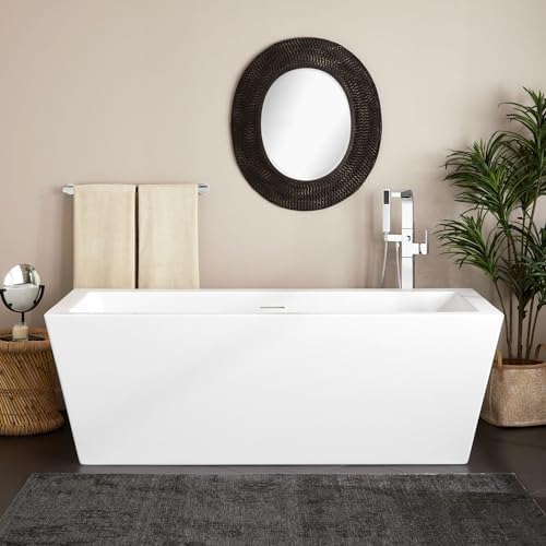 Signature Hardware 482433 Mayim 71" Free Standing Acrylic Soaking Tub with Center Drain and Overflow - Matte White