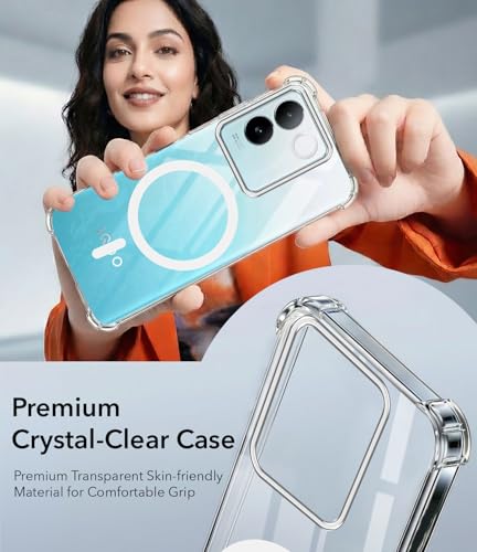 Image of Jkobi Shockproof Crystal-Clear Back Cover for Vivo iQOO Z7 Pro (Magsafe Wireless Support | Drop & Camera Protection | Hard Polycarbonate)