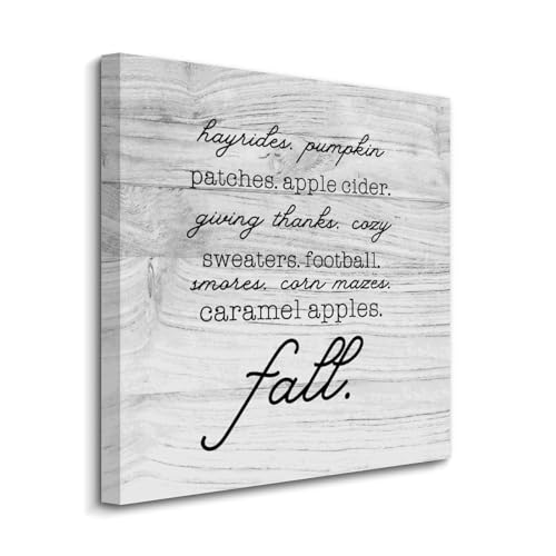 Lienzo impreso con palabras de otoño de 50x50cm e impresiones artísticas decorativas de pared