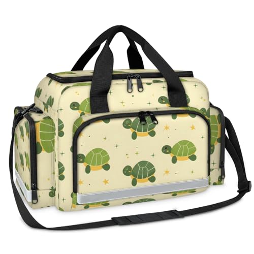 GzLeyigou First Aid Bags Empty, Green Turtles Emergency Bag First Aid Kit Multiple Compartment Kit Carrier On Call Trauma Bag For Paramedics Emergency Medical Supplies Kit