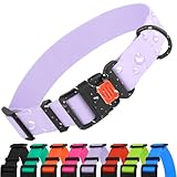 CollarDirect Waterproof Dog Collar - Silicone, Plastic Collar, Odor-Resistant, Easy to Clean, for Large, Medium, Small Dogs - Adjustable Collar with Breakaway Buckle (Neck Fit 14"-18", Lilac)