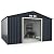 Goplus Storage Shed, Metal 11’ X 10’ Outdoor Building Organizer with 4 Vents & Double Sliding Door for Garden Backyard Farm (11'X10')