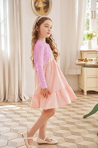 Image of Arshiner Girls Open Front Bolero Shrug Kids Long Sleeve Cropped Elegant Cardigan Knit Sweater